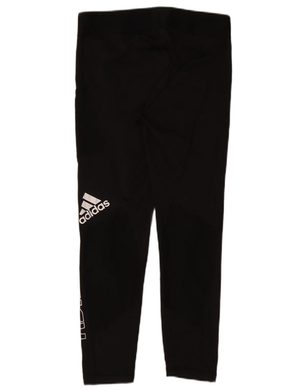 Adidas Damen Aeroready Graphic Leggings UK 12/14 Medium Schwarz