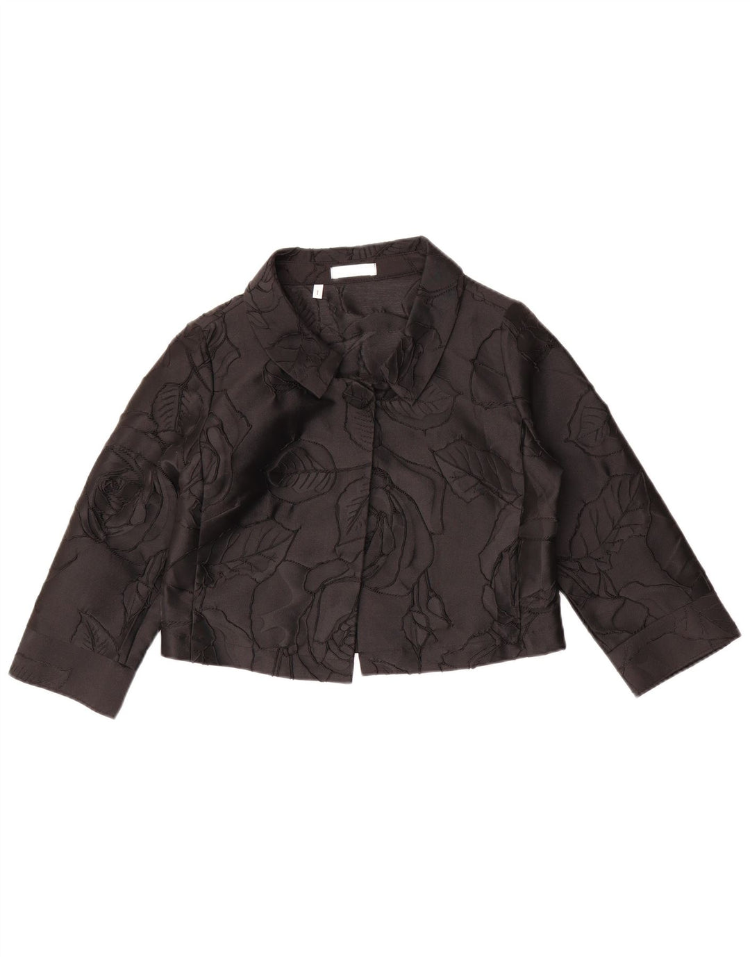 Naracamicie Damen-Bolero-Oberteil mit 3/4-Ärmeln, Größe S, Schwarz, Blumenmuster, Polyester