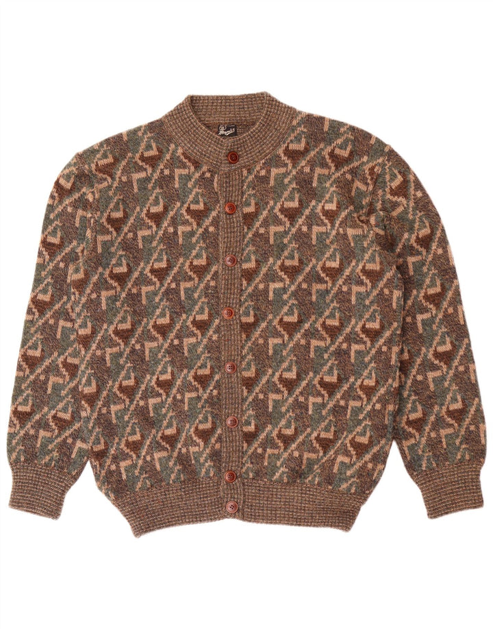 Mapier Herren-Strickjacke, groß, braun, geometrisch