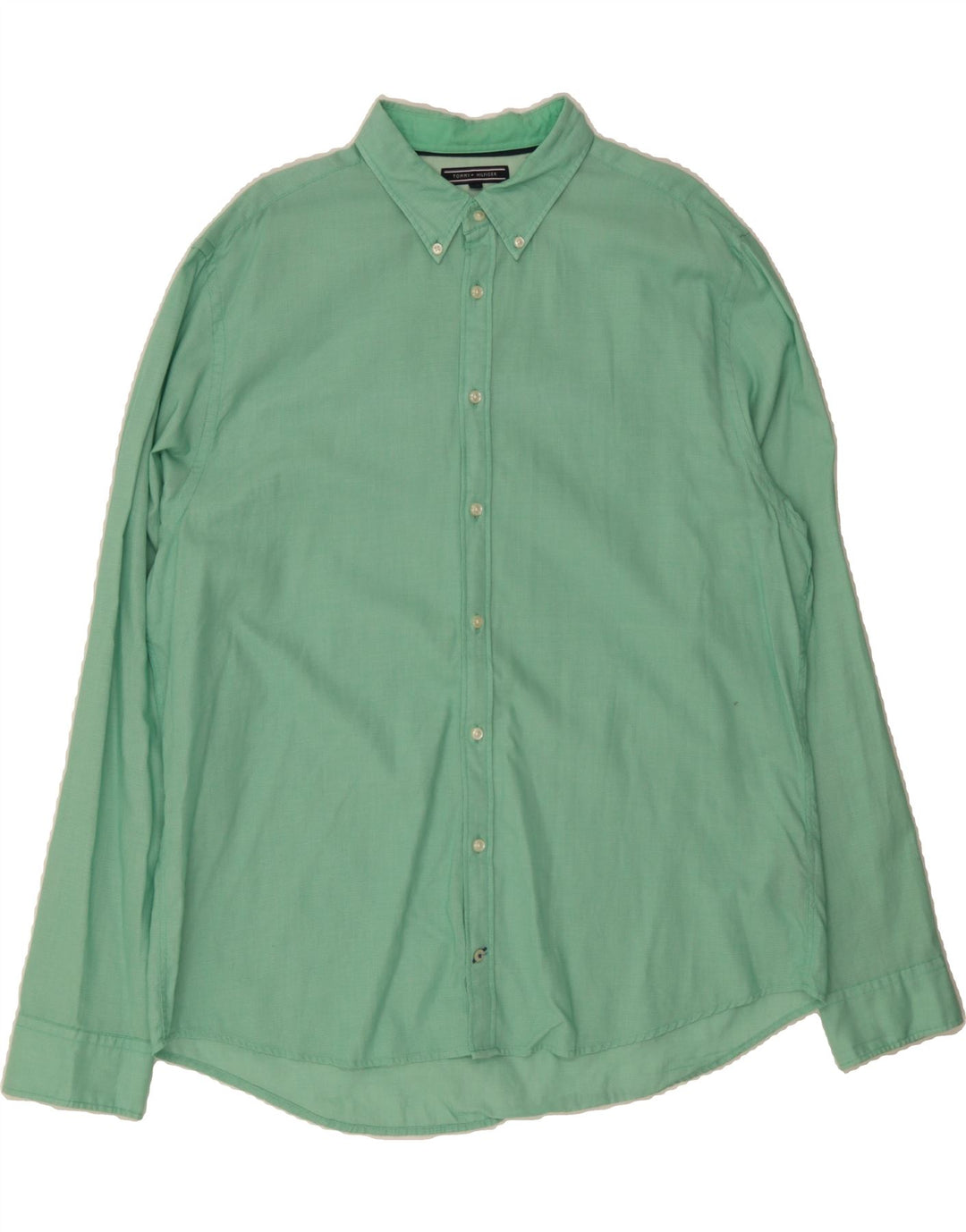TOMMY HILFIGER Mens Shirt 2XL Green Cotton Vintage Tommy Hilfiger and Second-Hand Tommy Hilfiger from Messina Hembry 
