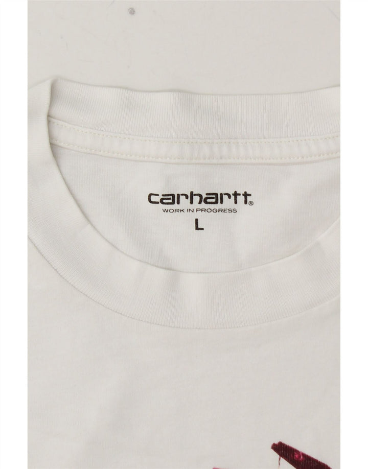CARHARTT Herren-T-Shirt mit Grafik, Größe L, aus weißer Baumwolle