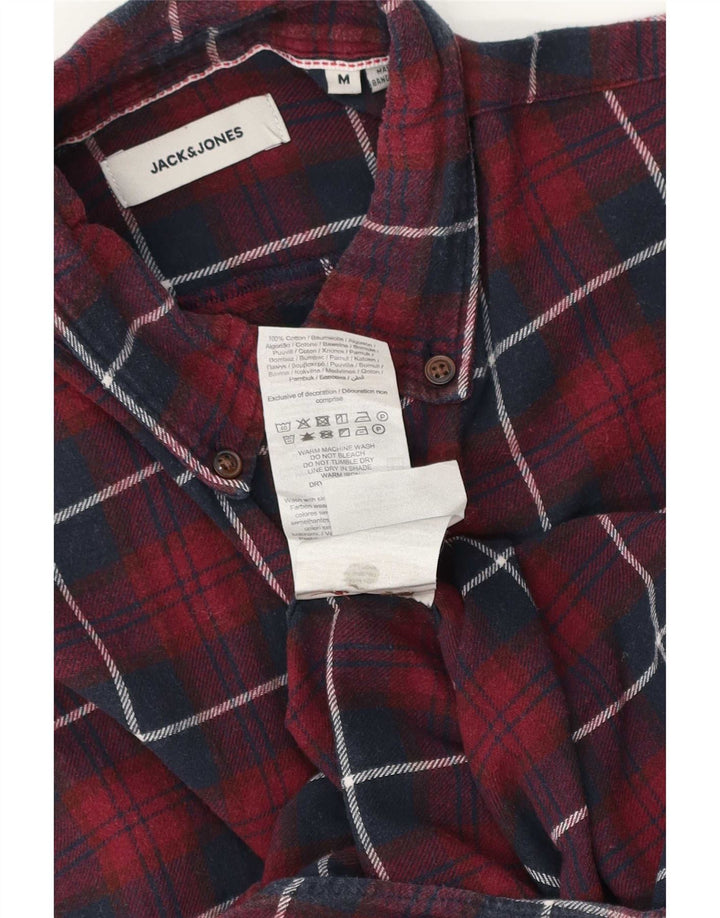 Jack & Jones Herren Flanellhemd Medium Maroon Check Cotton