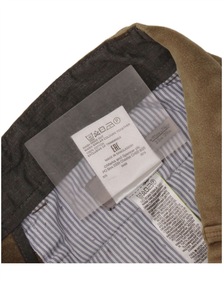 Marks & Spencer Damen Regular Chinohose W32 L29 Beige Baumwolle