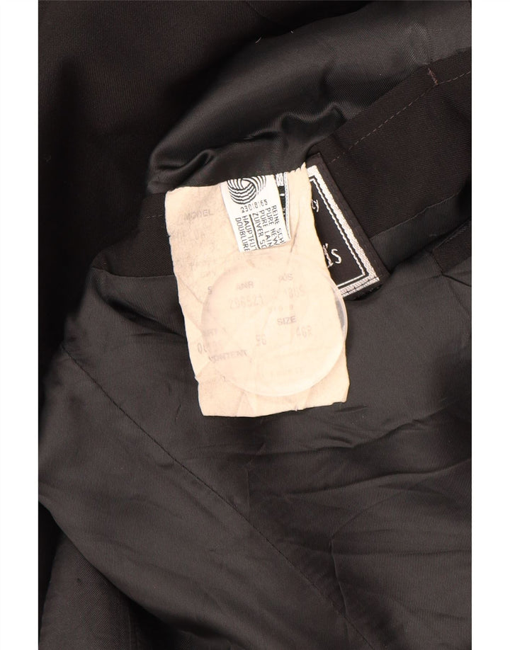 HUGO BOSS Herren 2-Knopf-Blazerjacke EU 56 3XL Schwarz Schurwolle