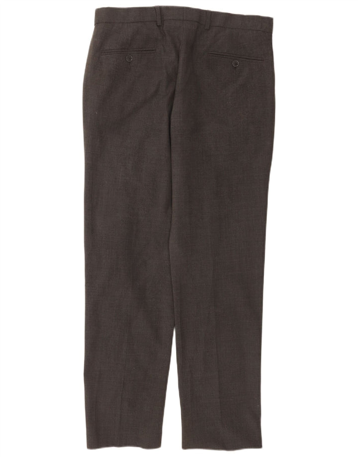 Gerade Herren-Anzughose von Marks & Spencer, W32, L31, graue Wolle