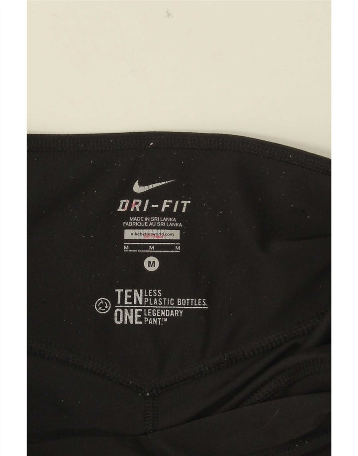 Nike Damen Dri Fit Capri Leggings UK 12 Medium Schwarz