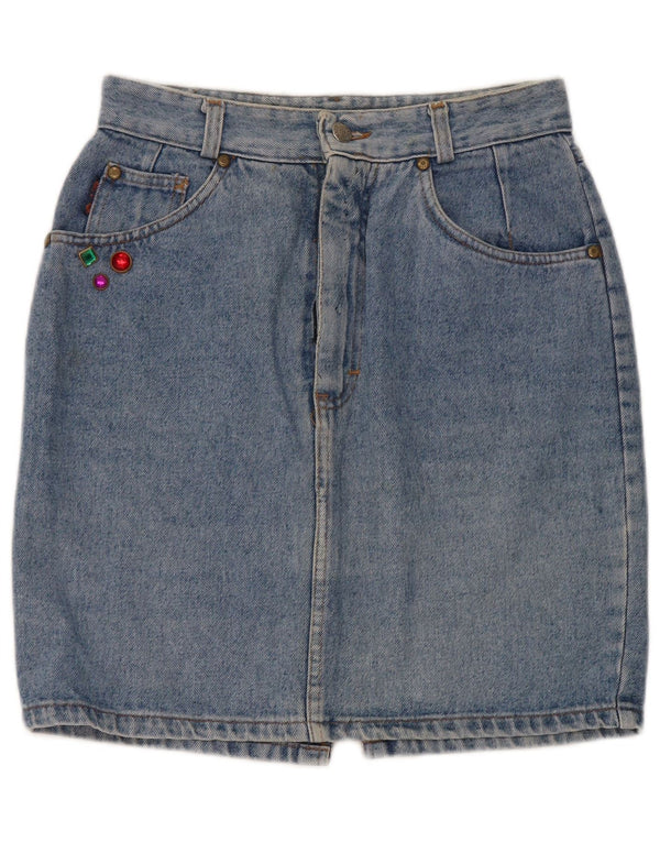 Mash Damen-Jeansrock mit hoher Taille, Größe 48, XL, W34, Blau, Baumwolle