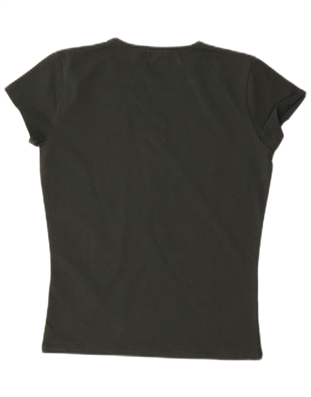 MASSIMO DUTTI Damen T-Shirt Top UK 10 Small Grüne Baumwolle