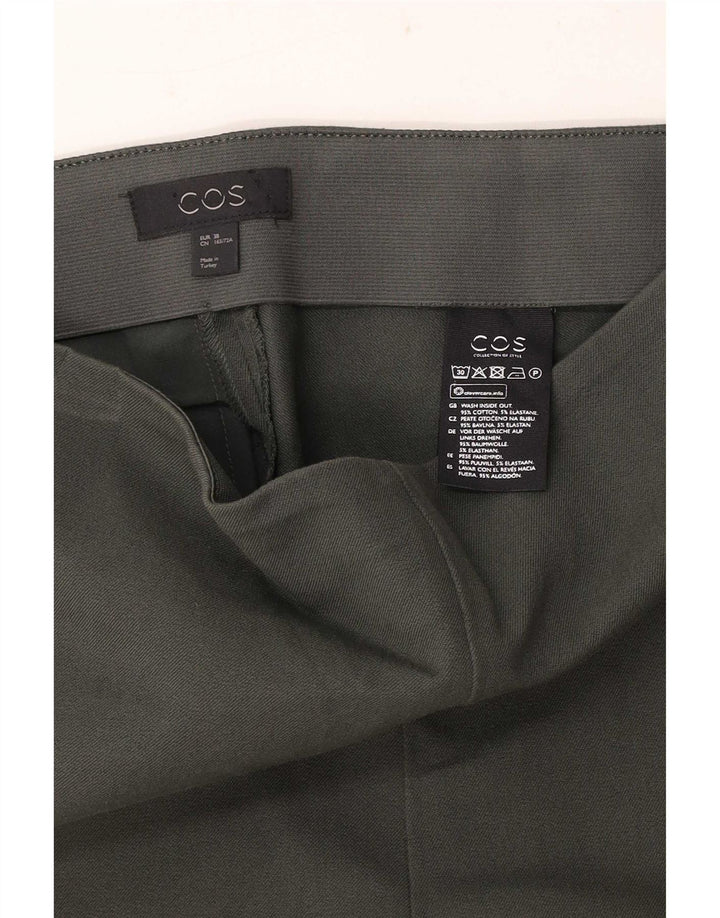 Cos Damen-Freizeithose, normal, EU 38, mittelgroß, B28, L26, grüne Baumwolle