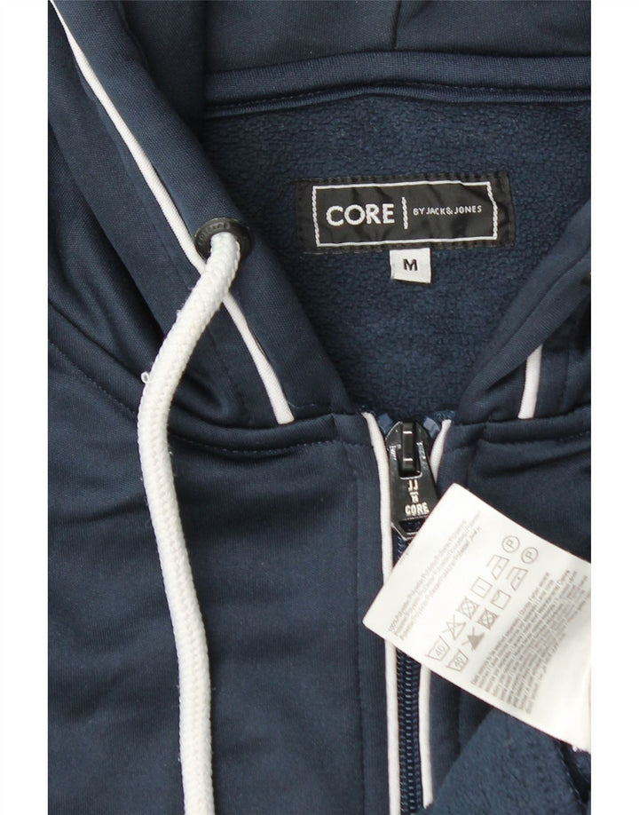 Jack & Jones Herren-Kapuzenpullover mit grafischem Reißverschluss, mittleres Marineblau, Polyester