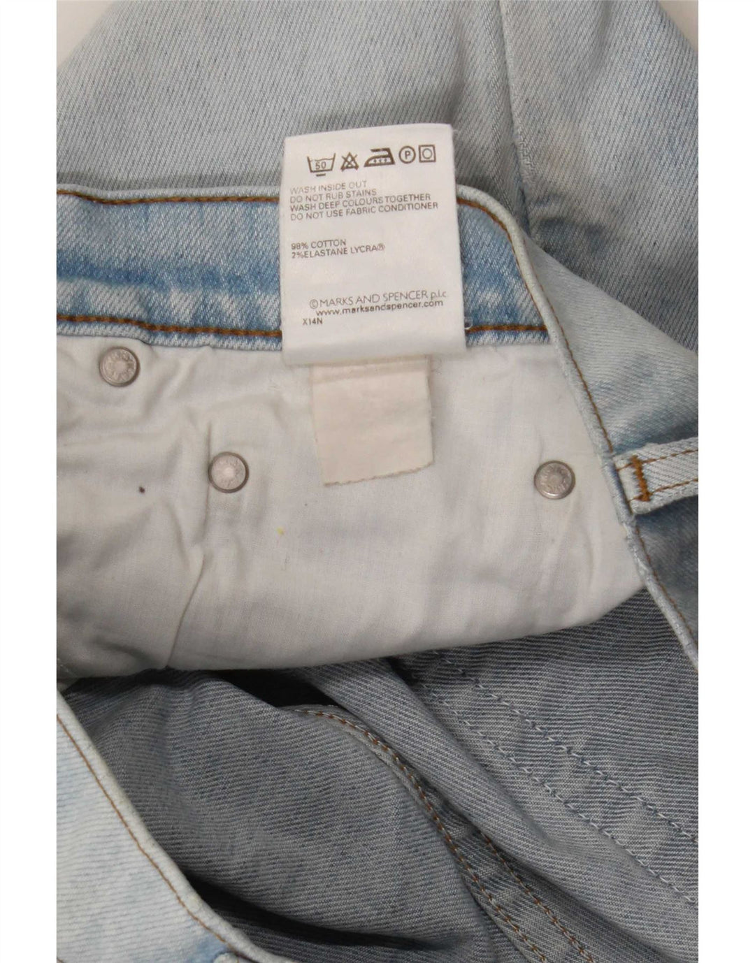 Marks & Spencer Damen-Jeans mit weitem Bein, W34 L29, blaue Baumwolle