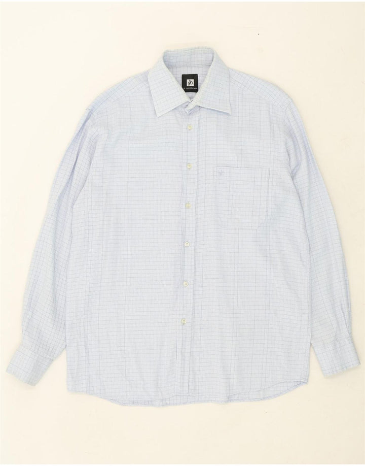 ROCCOBAROCCO Mens Shirt Size 40 15 1/2  Medium Blue Check Vintage Roccobarocco and Second-Hand Roccobarocco from Messina Hembry 