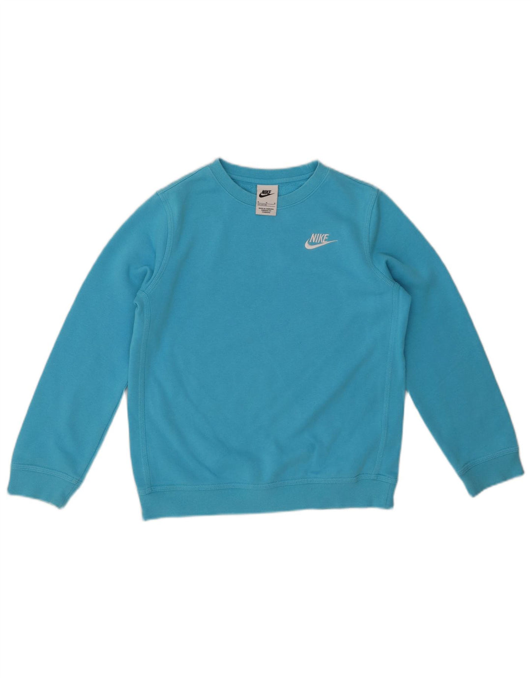 NIKE Sweatshirt-Pullover für Jungen, 10–11 Jahre, mittelblaue Baumwolle