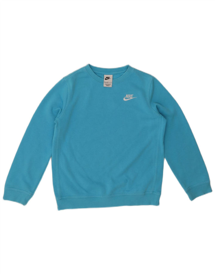 NIKE Sweatshirt-Pullover für Jungen, 10–11 Jahre, mittelblaue Baumwolle