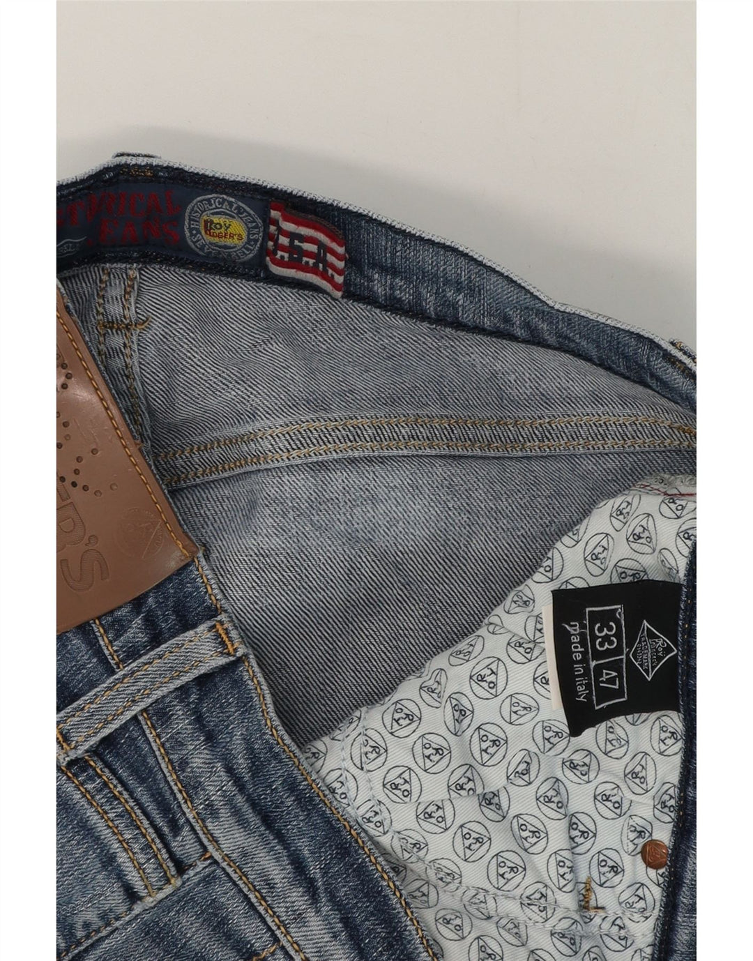 Roy Rogers Herren Slim Jeans W33 L30 Blaue Baumwolle