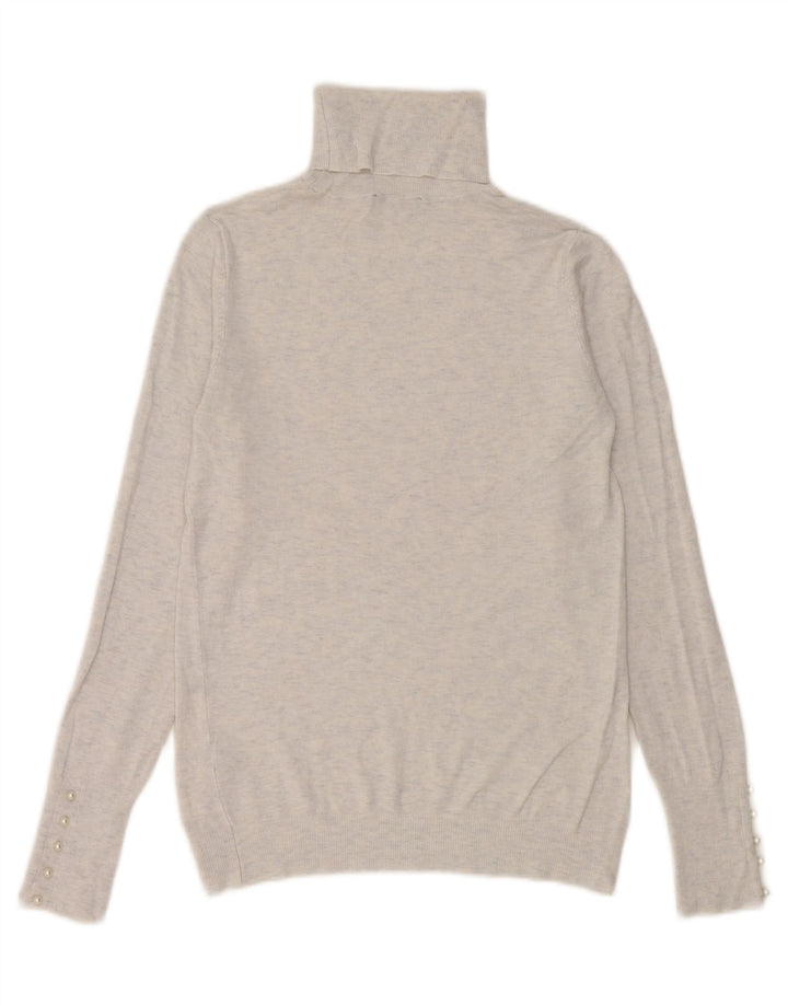 Rollkragenpullover für Damen von Zara, UK 12, mittelweiß gefleckte Viskose