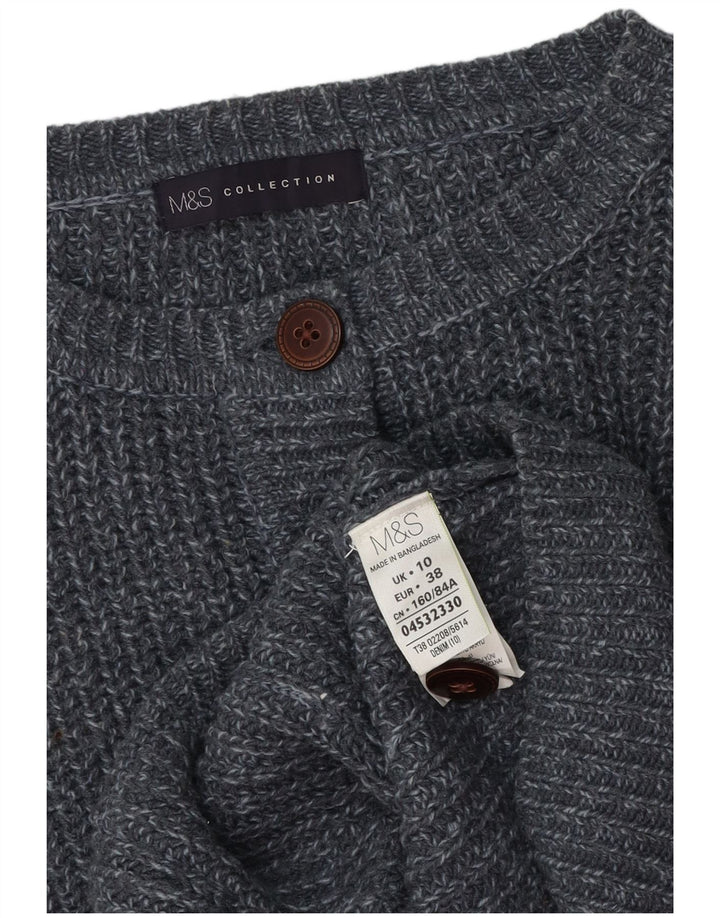Marks & Spencer Damen-Cardigan-Pullover, Gr. 10, klein, grau meliert, Acryl