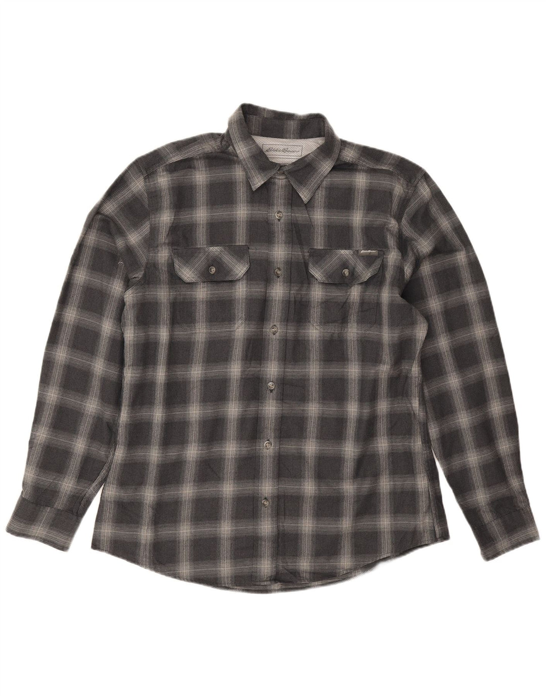 Eddie Bauer Herren-Flanellhemd, groß, marineblau, kariert, Polyester