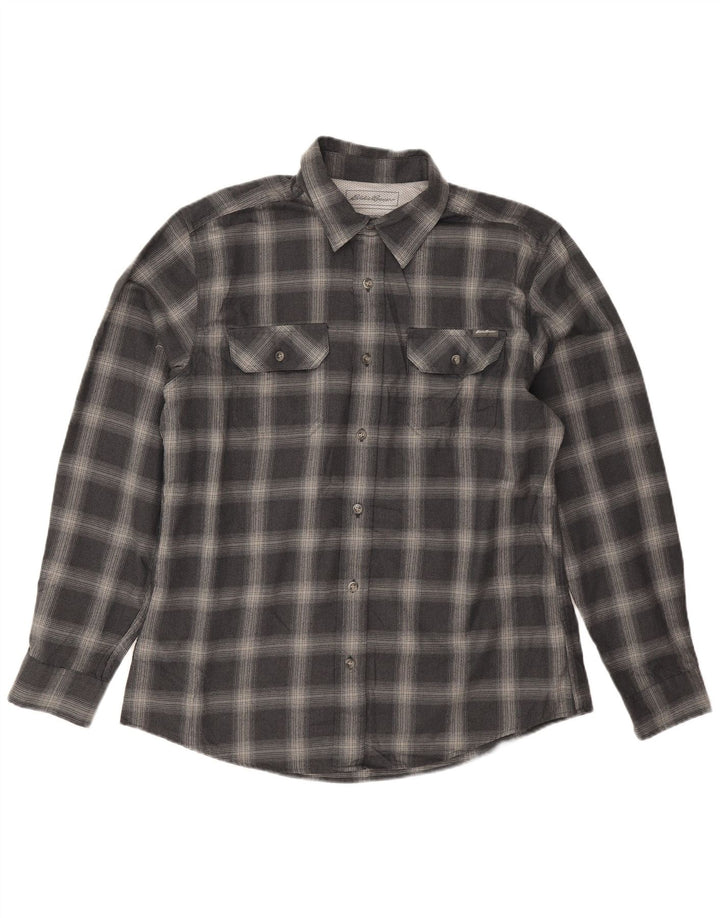 Eddie Bauer Herren-Flanellhemd, groß, marineblau, kariert, Polyester