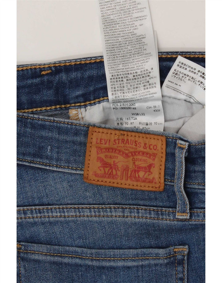 Levi's Damen 714 Straight Jeans W28 L32 Blaue Baumwolle