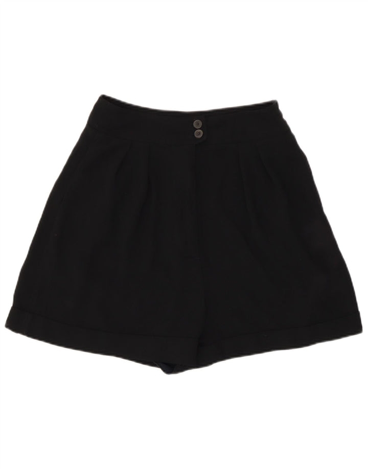 Zara Damen-Shorts mit hoher Taille und Pegged-Freizeit-Shorts, Größe S, W26, Schwarz, Polyester