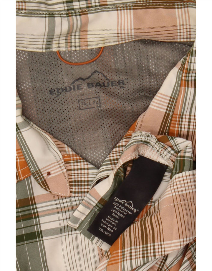 EDDIE BAUER Herren Kurzarmhemd XL Mehrfarbig kariert Polyester