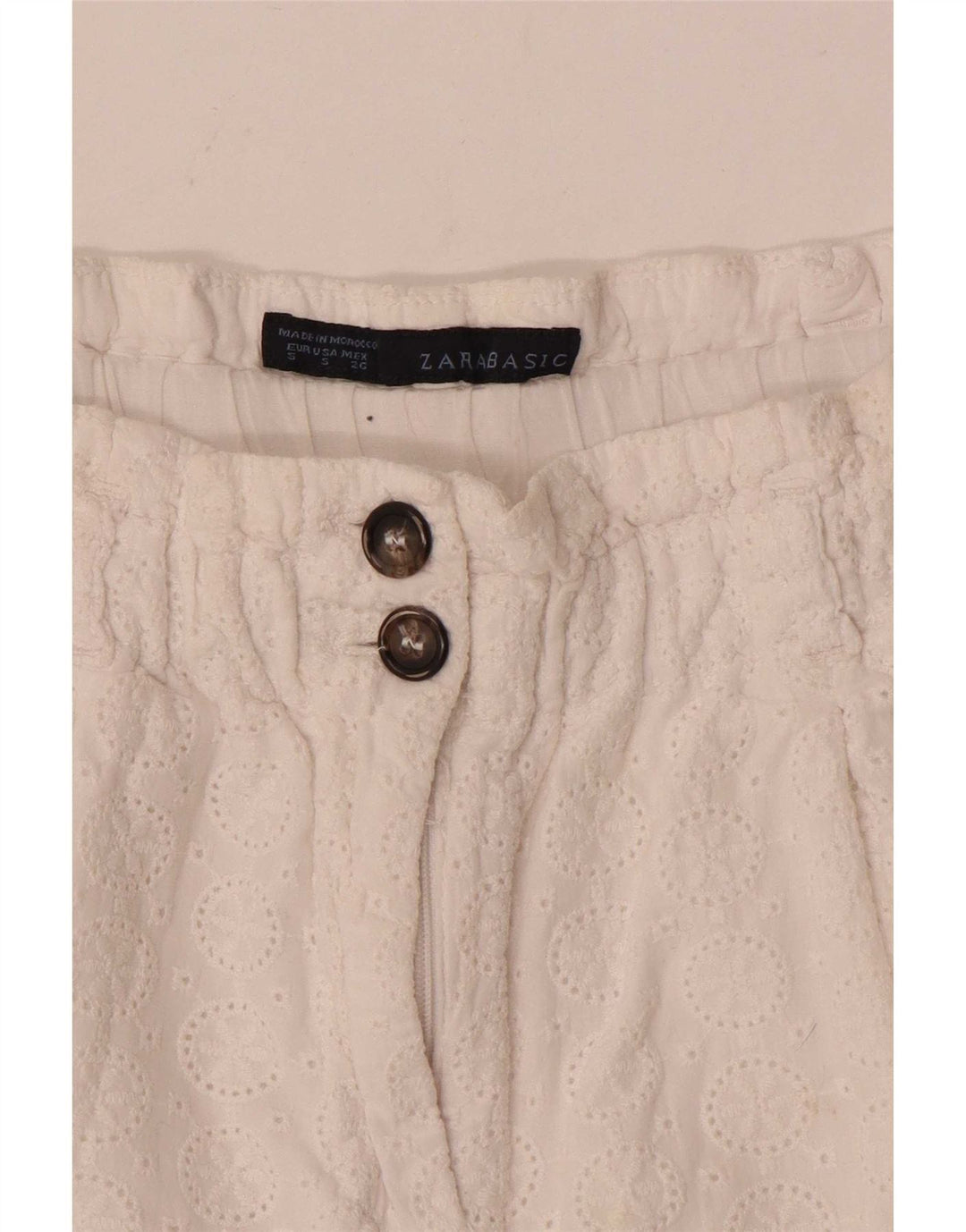 Zara Freizeitshorts für Damen, Größe S, W26, Weiß