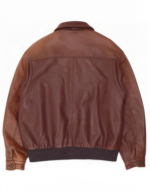 Vintage Herren Lederjacke UK 40 Large Braun Colourblock