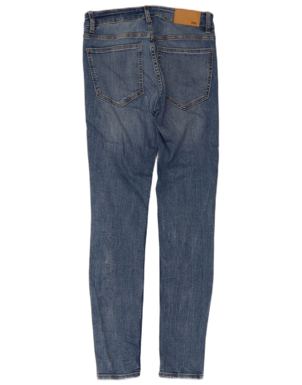 Zara Damen-Jeans mit hoher Taille, Röhrenjeans, EU 36, XS, W26, L29, blaue Baumwolle