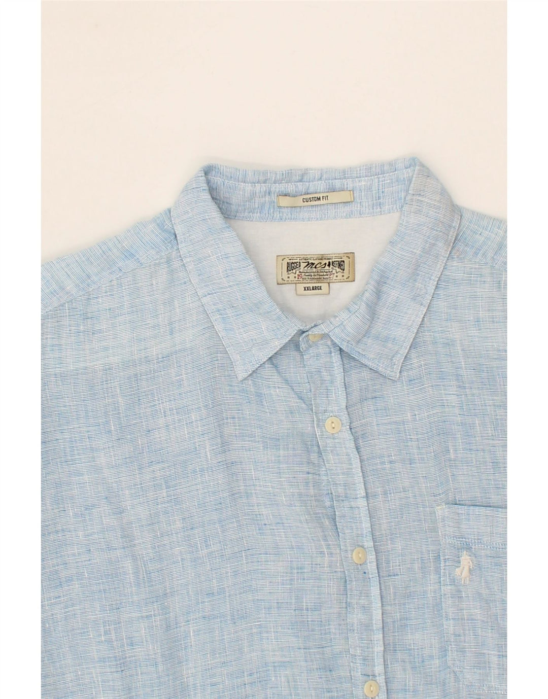 MARLBORO CLASSICS Herren Custom Fit Hemd 2XL Blaues Leinen