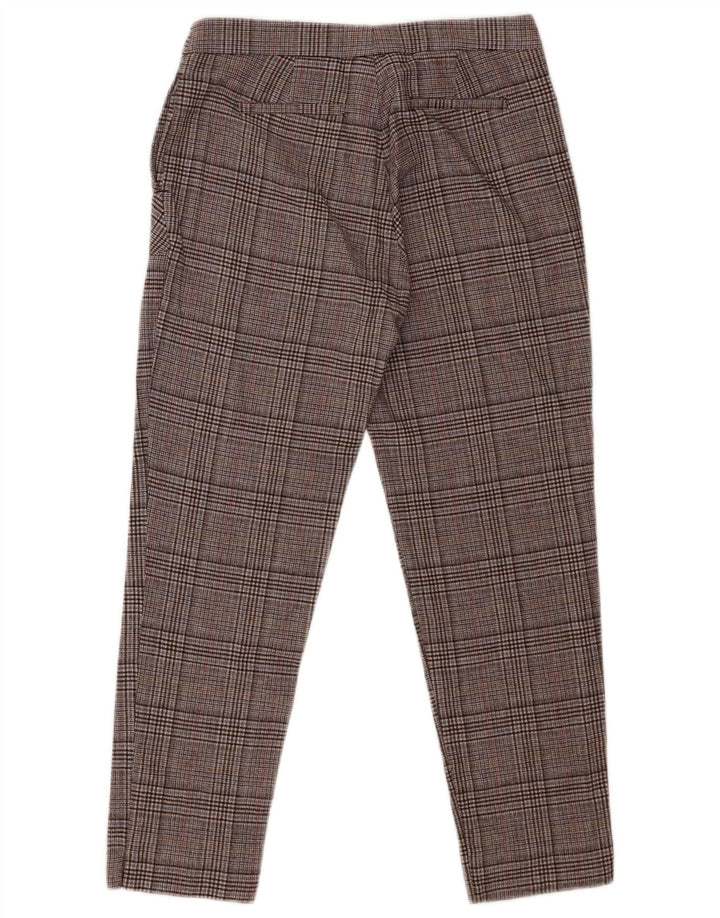 Trussardi Damen Tapered Cropped-Hose IT 42 Mittel W28 L25 Grau kariert