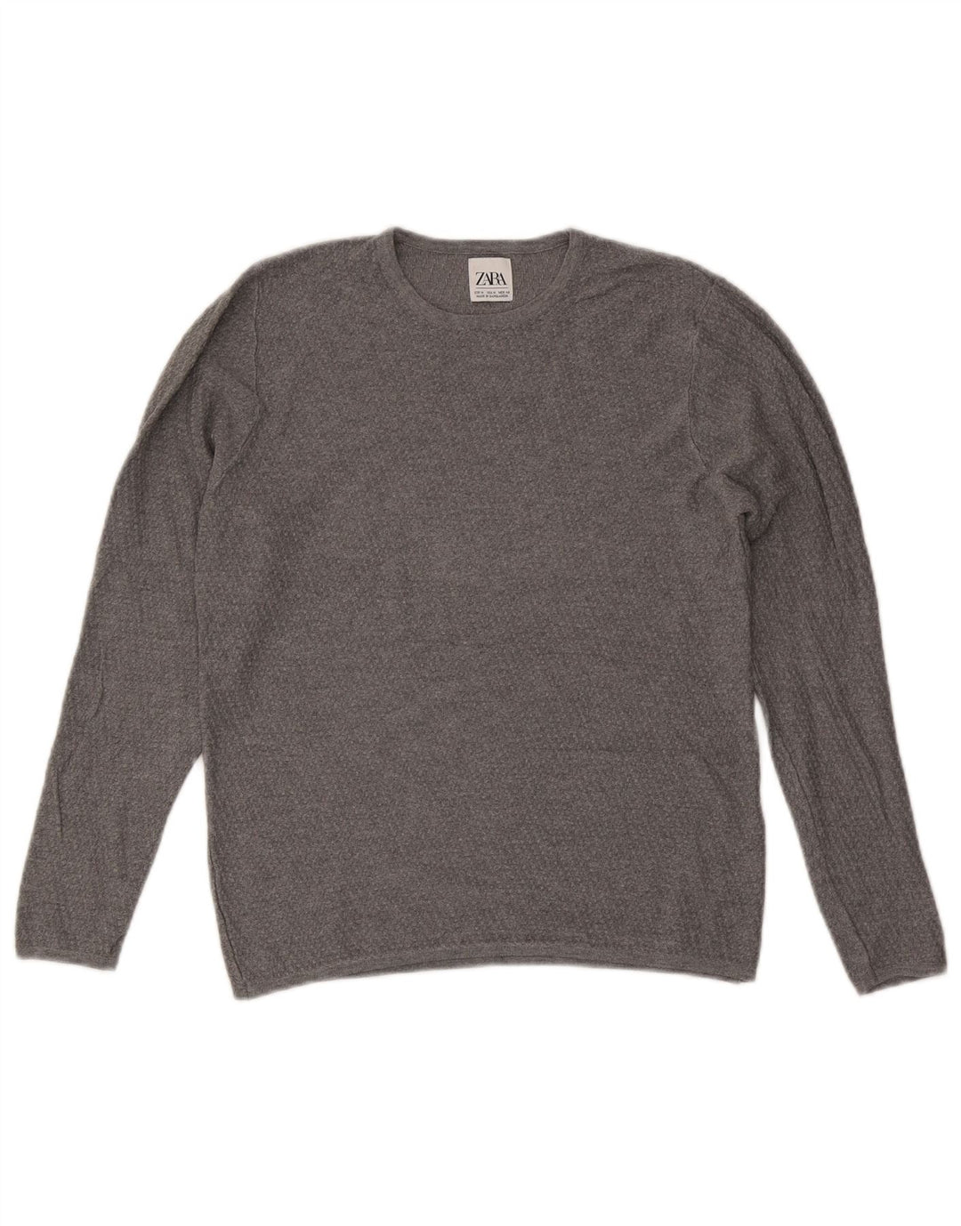 Zara Herren-Pullover mit Rundhalsausschnitt, mittelgrau