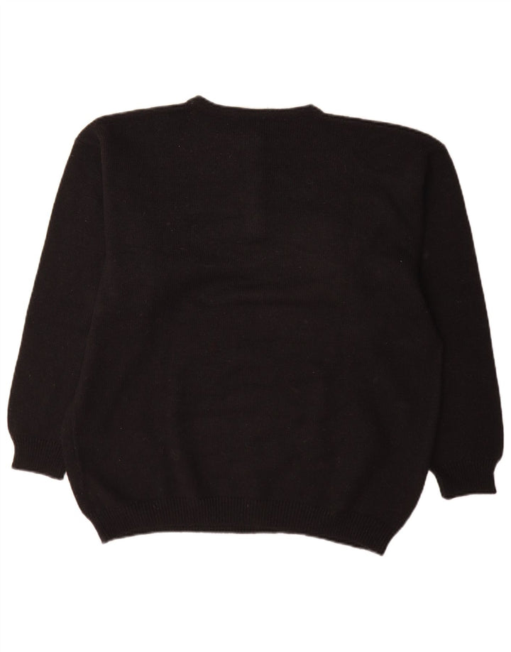Baldini Damen-Pullover mit Knopfkragen, Gr. 42, Größe L, Schwarz, Argyle/Diamant