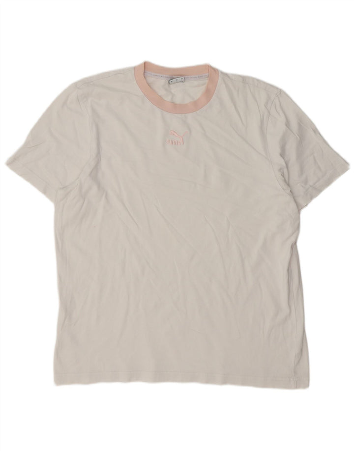 PUMA Herren T-Shirt Top Large Weiß Baumwolle
