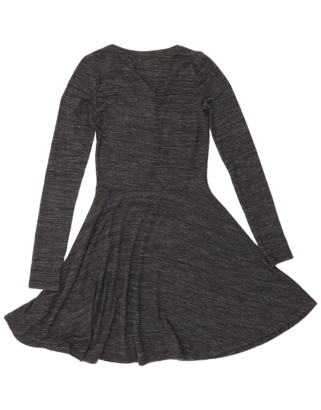 Superdry Damen-Langarmkleid in A-Linie, Gr. 8, Größe S, grau gefleckte Viskose