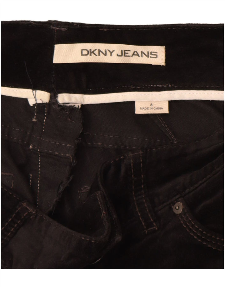 DKNY Damen Gerade Samt-Freizeithose US 8 Medium W30 L33 Schwarz