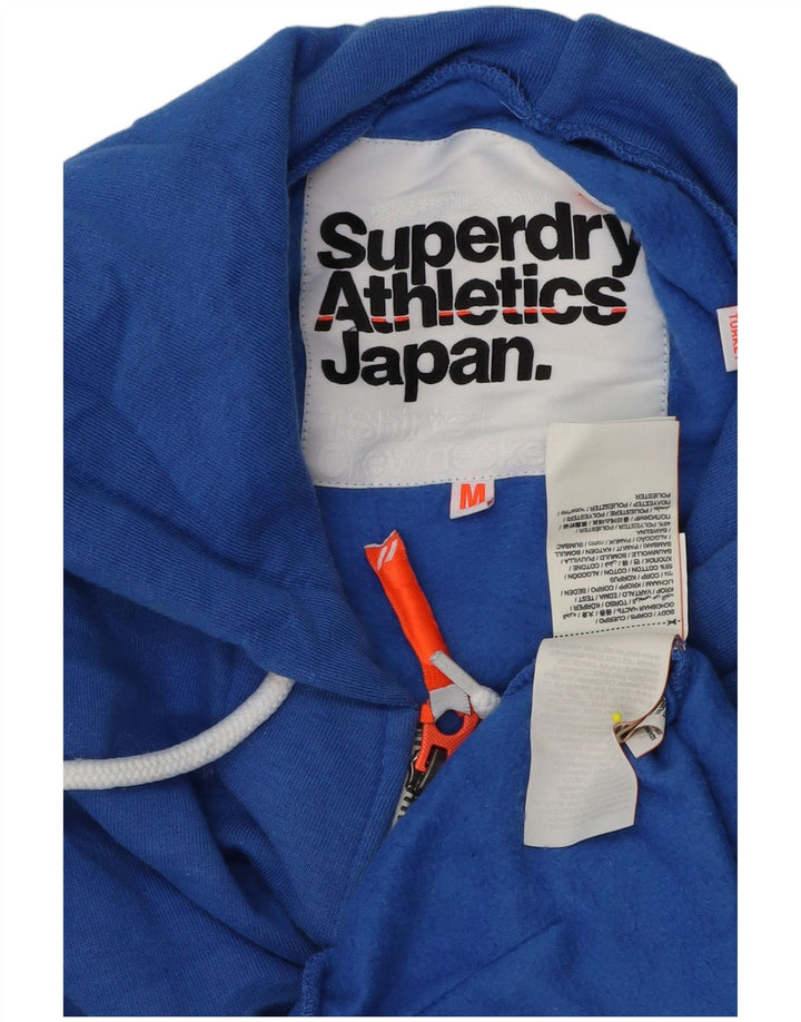 Superdry Herren-Kapuzenpullover mit Reißverschluss, mittelblaue Baumwolle
