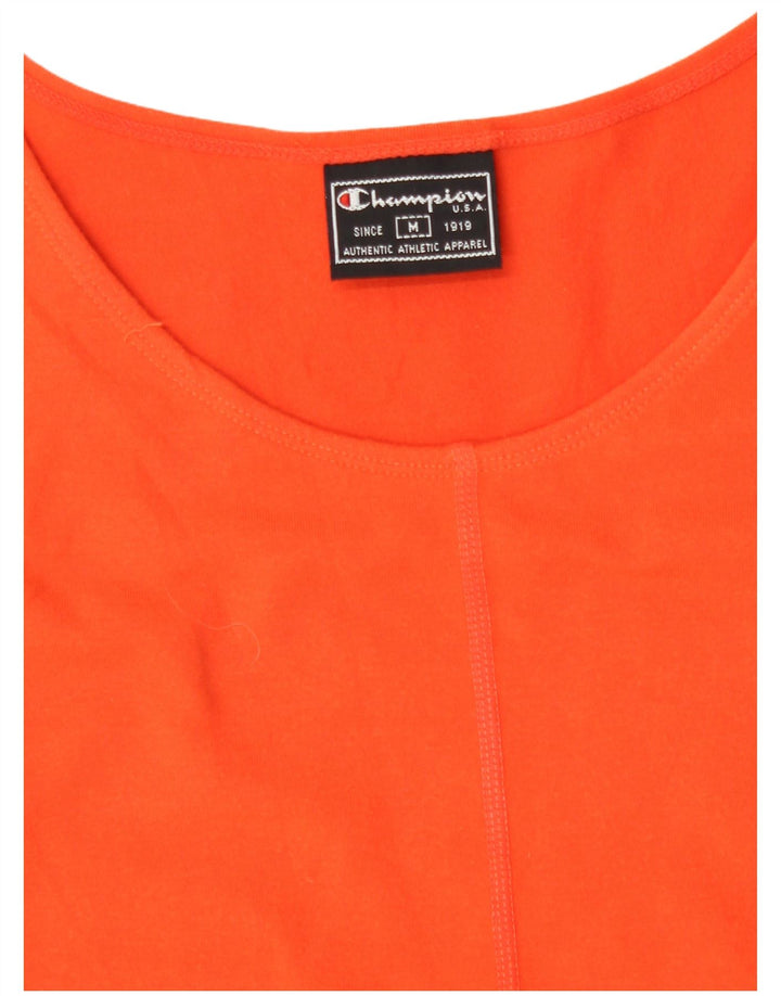 Champion Damen Crop Graphic T-Shirt Top UK 12 Mittelorange Baumwolle