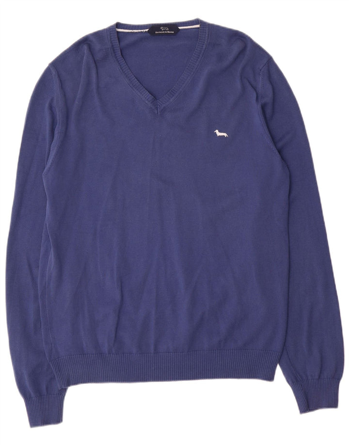 Harmont & Blaine Herren-Pullover mit V-Ausschnitt, Größe L, Blau