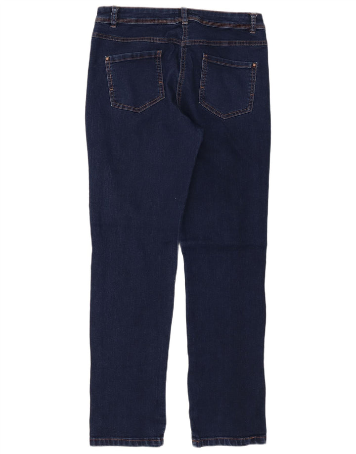 M&Co Damen Slim Jeans UK 12 Medium W34 L30 Marineblau Baumwolle