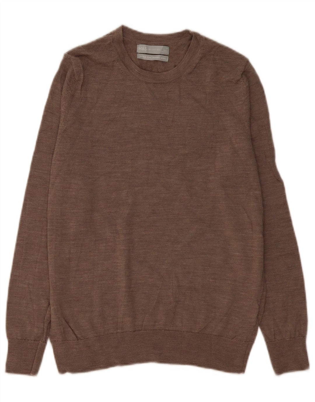Marks & Spencer Damen-Pullover mit Rundhalsausschnitt, Gr. 14, mittelbraun gefleckt