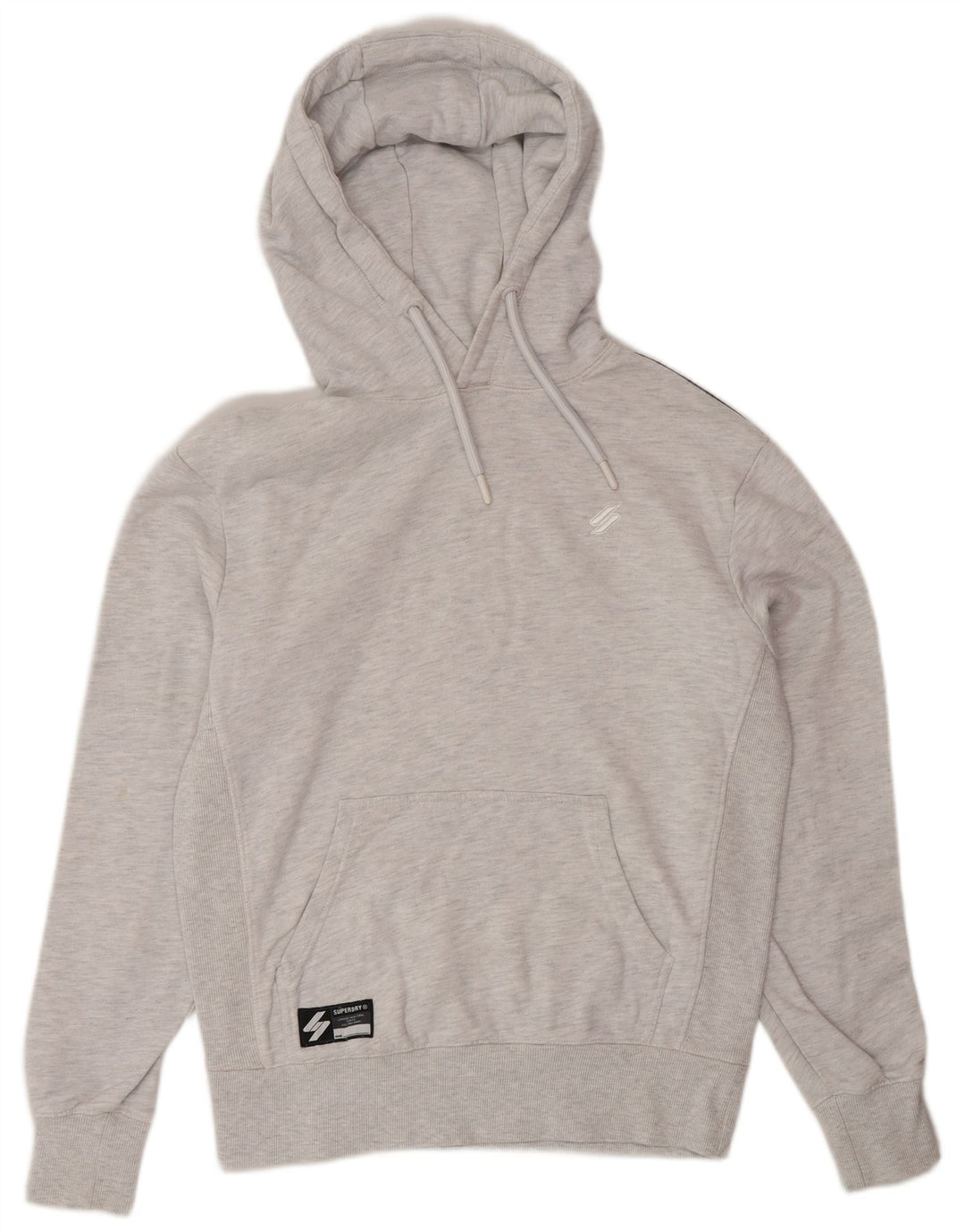 Superdry Herren-Kapuzenpullover mit Grafik, Größe S, graue Baumwolle