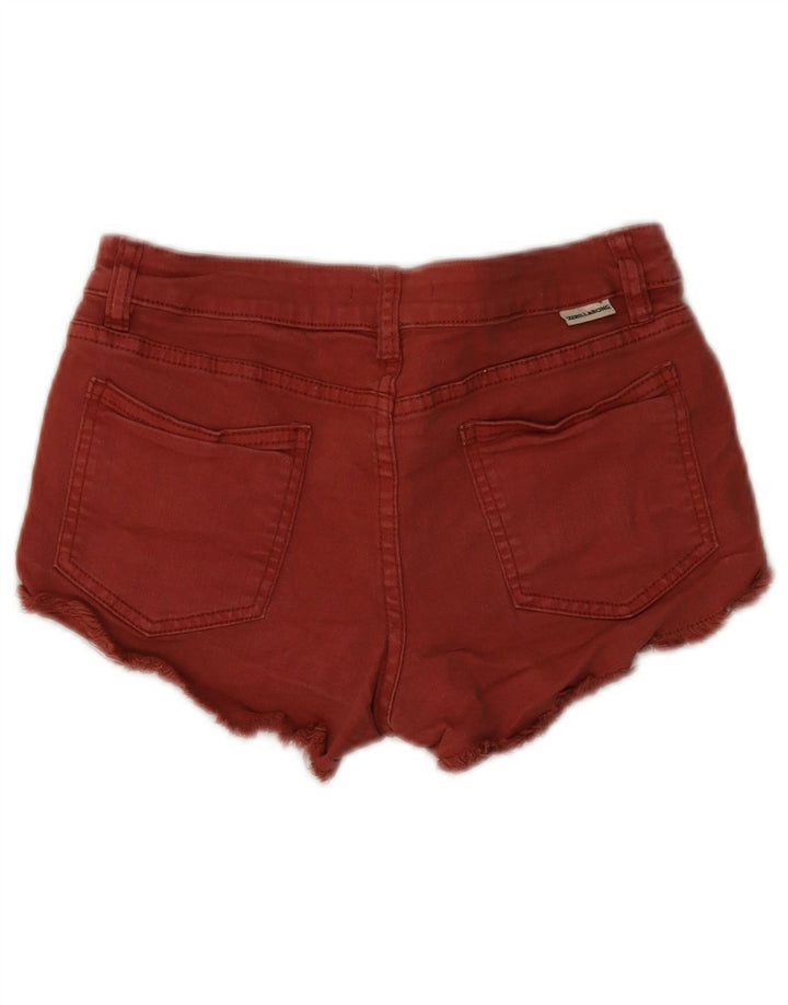 Billabong Damen Distressed Denim Shorts W26 Small Rote Baumwolle