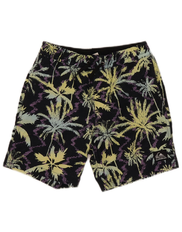 Quiksilver Jungen-Badeshorts mit Grafik, 9–10 Jahre, mittelschwarzes Polyester