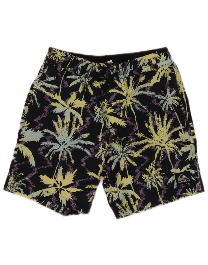 Quiksilver Jungen-Badeshorts mit Grafik, 9–10 Jahre, mittelschwarzes Polyester