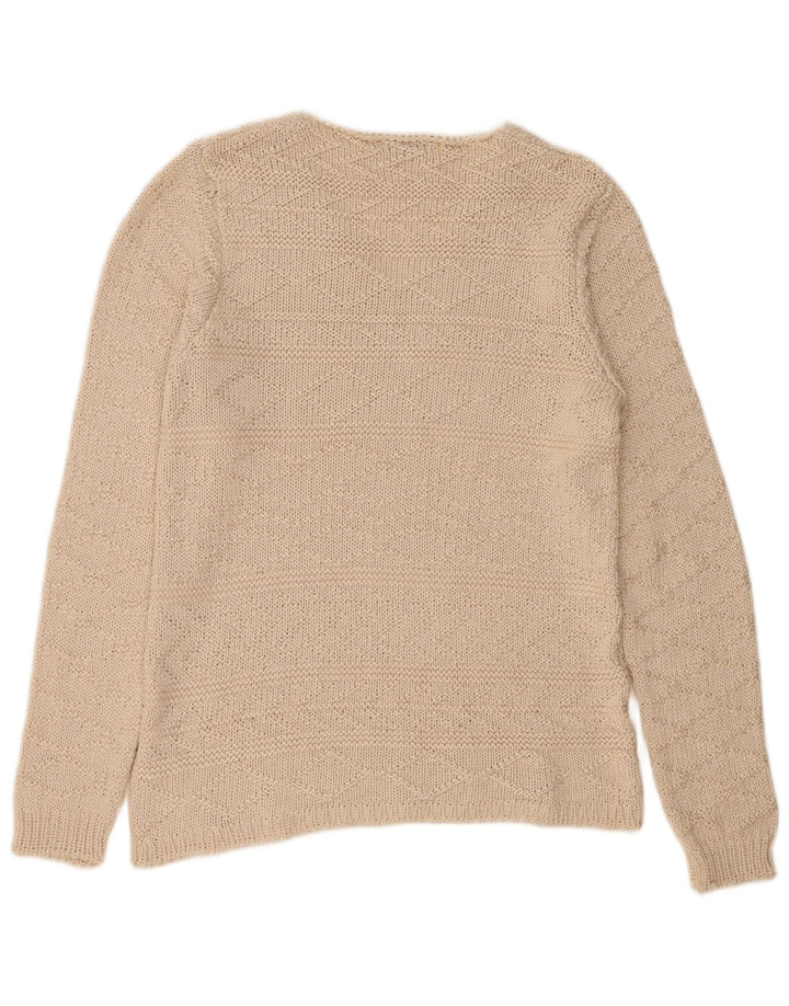 Zara Herren V-Ausschnitt Pullover Pullover XL Beige Acryl