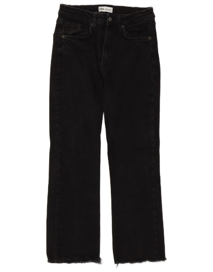 Zara Damen Straight Jeans EU 38 Small W28 L25 Schwarze Baumwolle