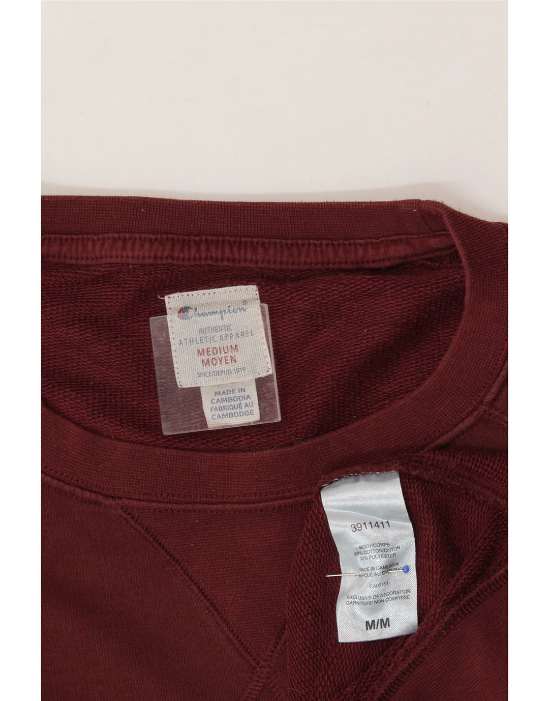 CHAMPION Mens Moyen Graphic Sweatshirt Jumper Medium Maroon Cotton Vintage Champion and Second-Hand Champion from Messina Hembry 
