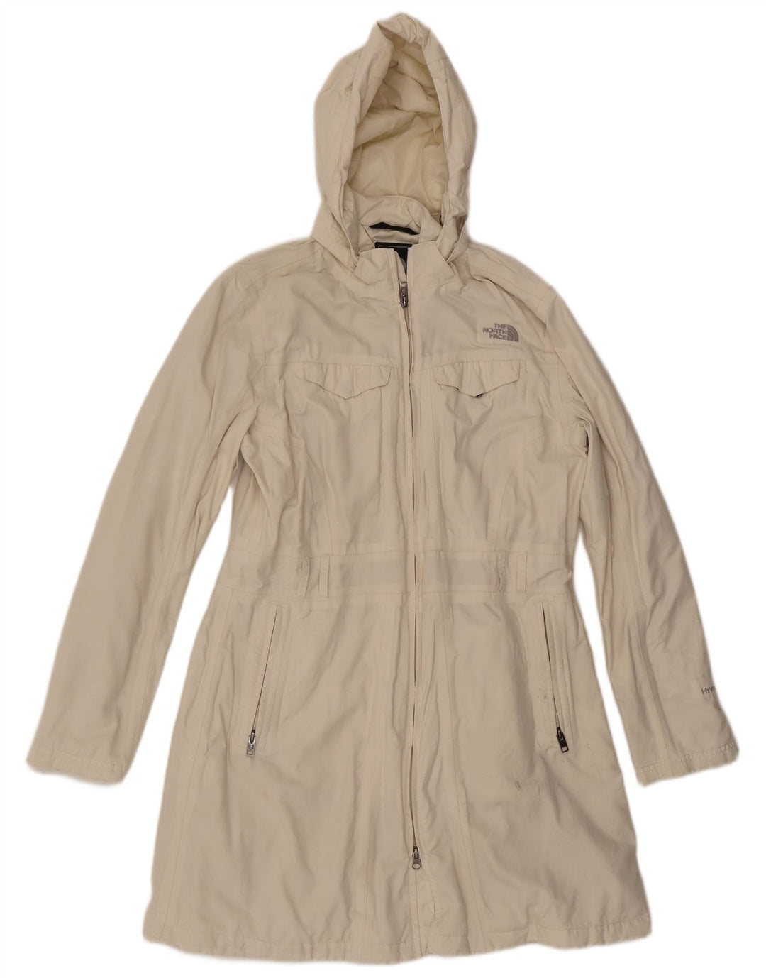 THE NORTH FACE Damen-Mantel mit Kapuze, UK 14, großes weißes Nylon