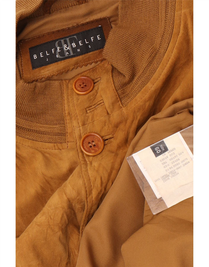Belfe & Belfe Herren Wildleder Bomberjacke IT 60 5XL Braunes Leder